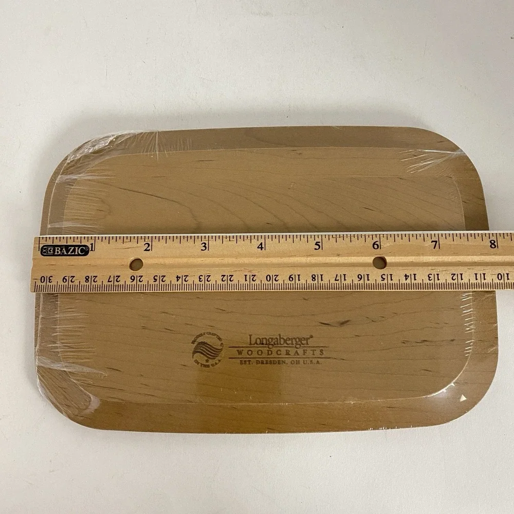 Longaberger Brown Solid Woodcraft Rectangular Handmade Cutting Board 8
